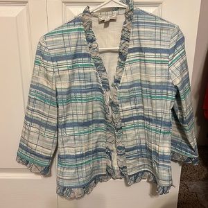 St John Sport Jacket. Blue and green plaid. Size Small. Good condition.